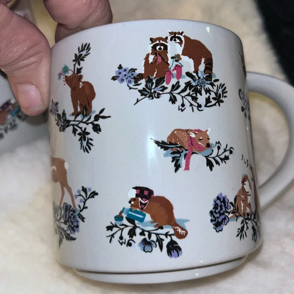 50%off w❤️ 4Vera Bradley merry mischief Winter Wonderland Woodland coffee cups
